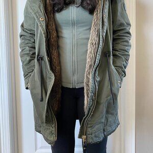 Small "Only" Green Winter Faux Fur Jacket from Boathouse